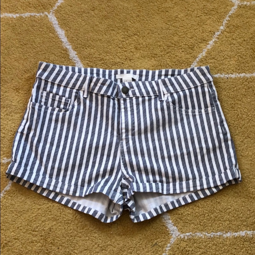 Striped Jean Shorts